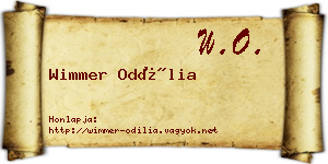 Wimmer Odília névjegykártya
